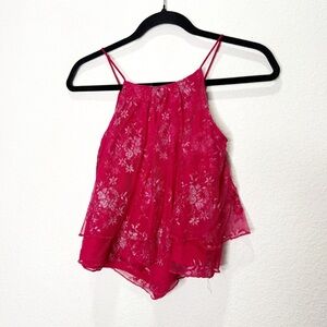 My Sister’s Treasure Handkerchief Crop Spaghetti Strap Tank Sparkle Shimmer